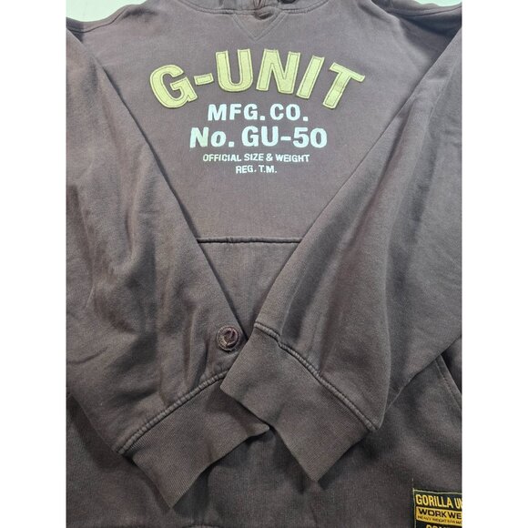 G-Unit Hoodie Men’s 3XL Brown Heavyweight Pullover Workwear Gorilla Unit 50 Cent - Picture 2 of 16